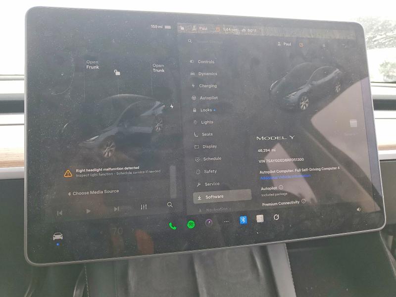 76664105 :رقم المزاد ، 7SAYGDED8RF051300 vin ، 2024 Tesla Model Y مزاد بيع