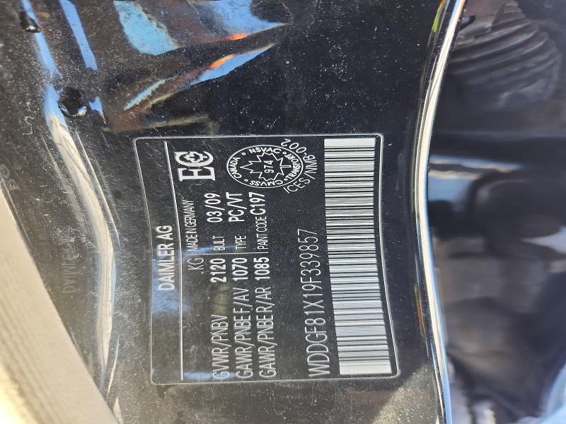 77131145 :رقم المزاد ، WDDGF81X19F339857 vin ، 2009 Mercedes-benz C مزاد بيع