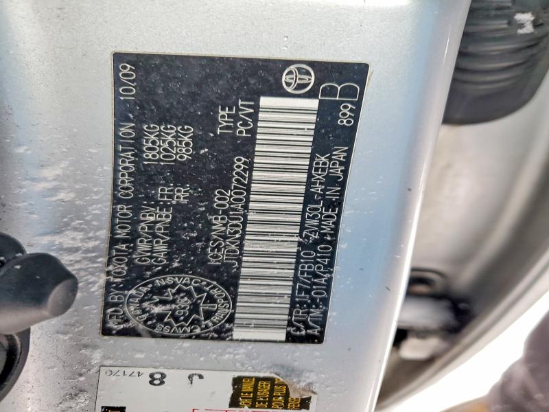 Aukcja sprzedaży 2010 Toyota Prius, vin: JTDKN3DU1A0072299, numer aukcji: 78466265