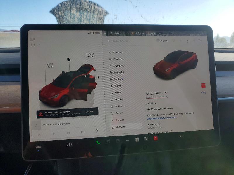 Продажа на аукционе авто 2023 Tesla Model Y, vin: 7SAYGDEF7PF838205, номер лота: 75349395
