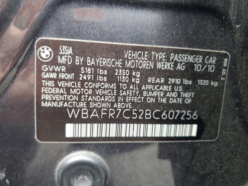 Продаж на аукціоні авто 2011 Bmw 535, vin: WBAFR7C52BC607256, номер лоту: 76997915