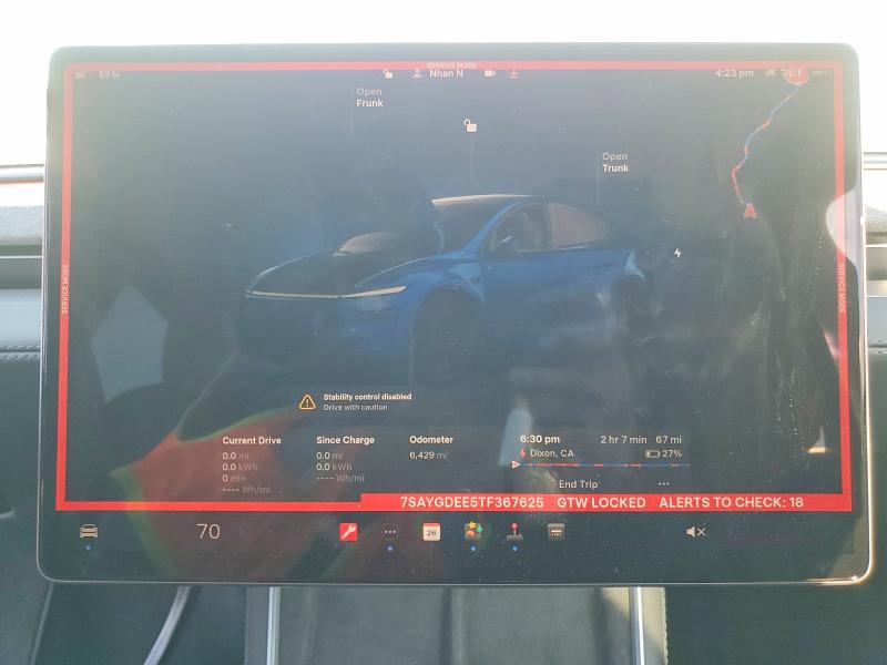 Продажа на аукционе авто 2026 Tesla Model Y, vin: 7SAYGDEE5TF367625, номер лота: 78847885