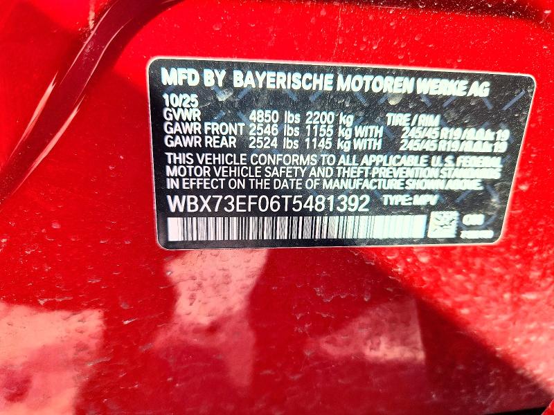 2026 Bmw X1 მანქანა იყიდება აუქციონზე, vin: WBX73EF06T5481392, აუქციონის ნომერი: 77293825