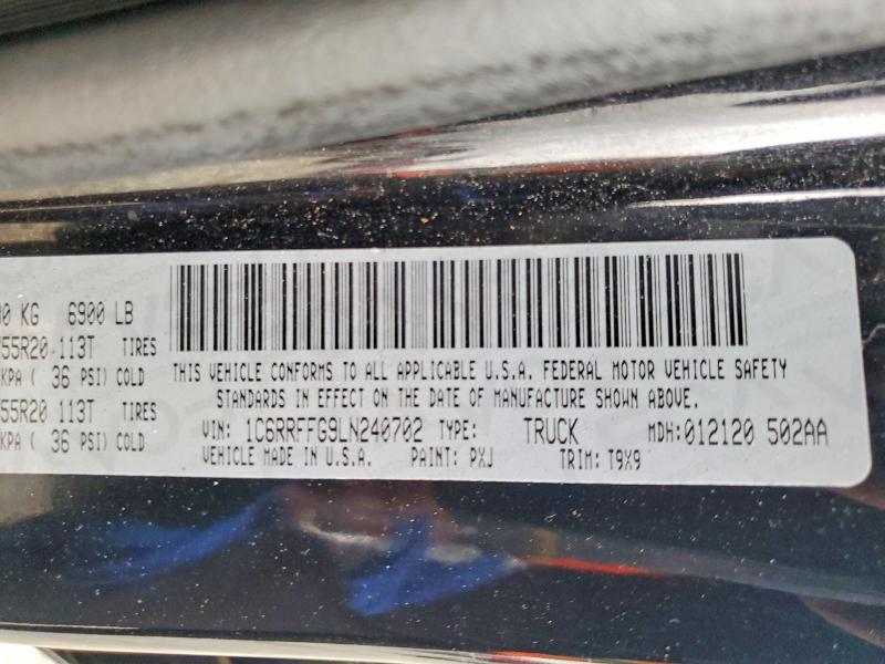 Продаж на аукціоні авто 2020 Ram 1500, vin: 1C6RRFFG9LN240702, номер лоту: 78223505