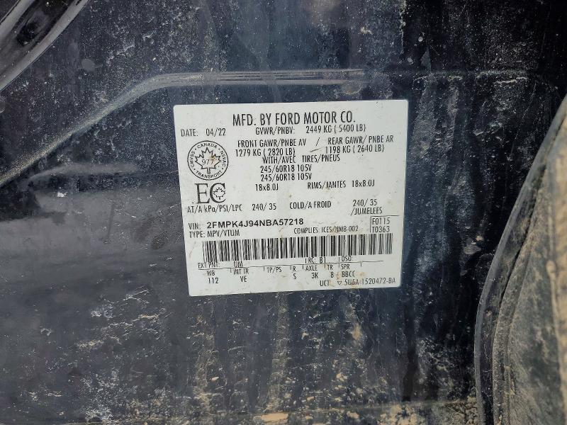 Продажа на аукционе авто 2022 Ford Edge, vin: 2FMPK4J94NBA57218, номер лота: 78838785
