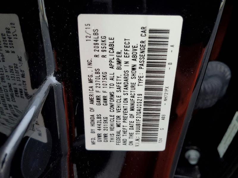 2016 Acura Tlx მანქანა იყიდება აუქციონზე, vin: 19UUB1F37GA005219, აუქციონის ნომერი: 77296695