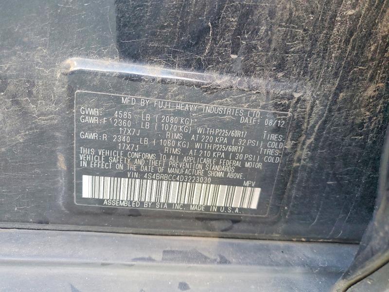 2013 Subaru Outback მანქანა იყიდება აუქციონზე, vin: 4S4BRBCC4D3223030, აუქციონის ნომერი: 75886775