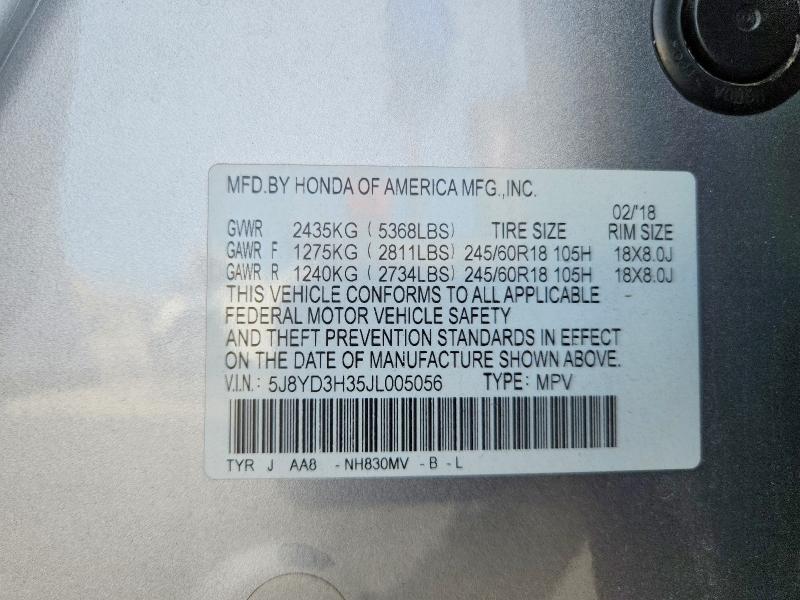 Aukcja sprzedaży 2018 Acura Mdx, vin: 5J8YD3H35JL005056, numer aukcji: 77171475