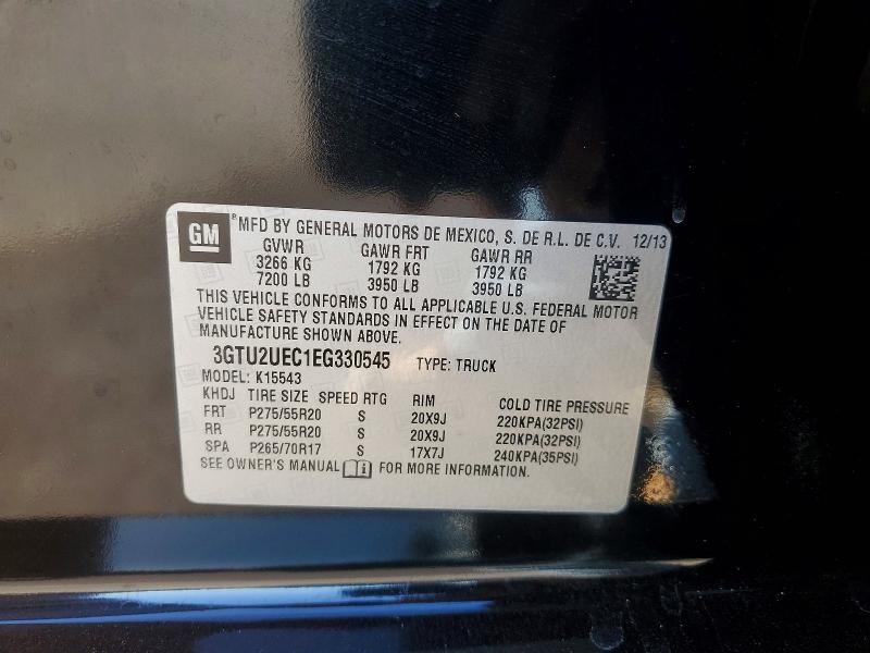 76248695 :رقم المزاد ، 3GTU2UEC1EG330545 vin ، 2014 Gmc Sierra مزاد بيع