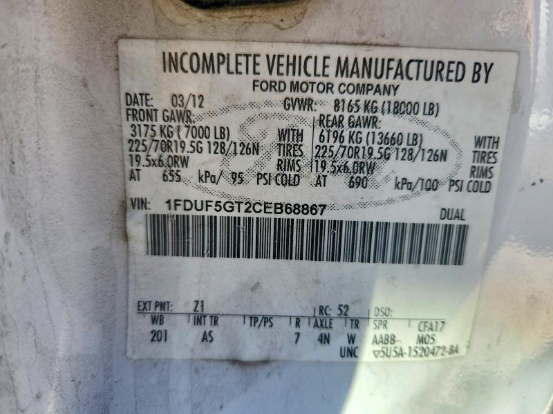Aukcja sprzedaży 2012 Ford F550, vin: 1FDUF5GT2CEB68867, numer aukcji: 54172426
