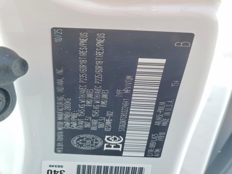 76647745 :رقم المزاد ، 5TDGSKFC8SS224641 vin ، 2025 Toyota Sienna مزاد بيع