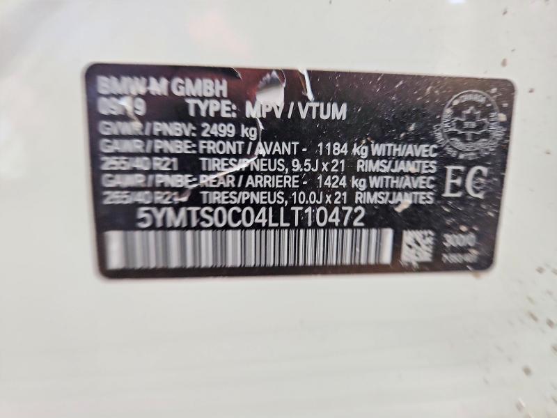 2020 Bmw X3 მანქანა იყიდება აუქციონზე, vin: 5YMTS0C04LLT10472, აუქციონის ნომერი: 75816075