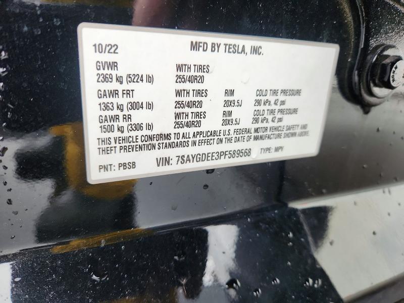 Aukcja sprzedaży 2023 Tesla Model Y, vin: 7SAYGDEE3PF589568, numer aukcji: 77598025