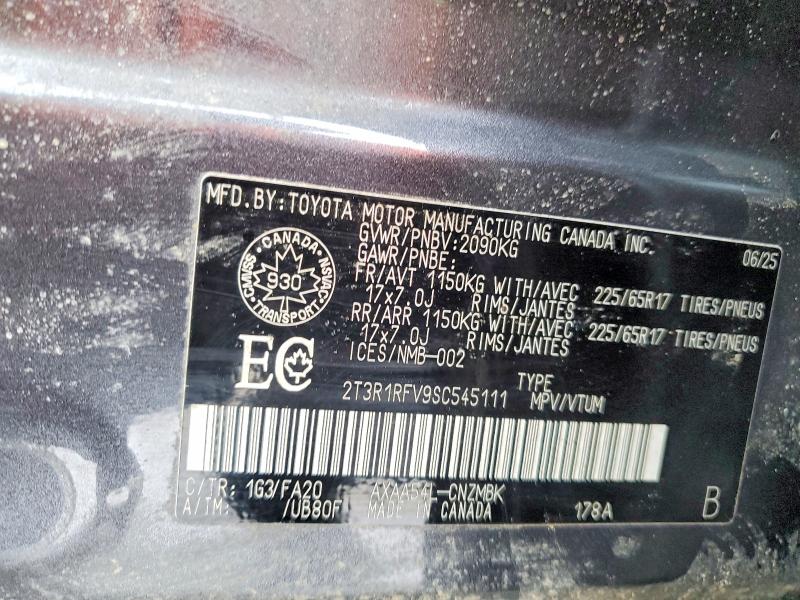 73975625 :رقم المزاد ، 2T3R1RFV9SC545111 vin ، 2025 Toyota Rav4 مزاد بيع
