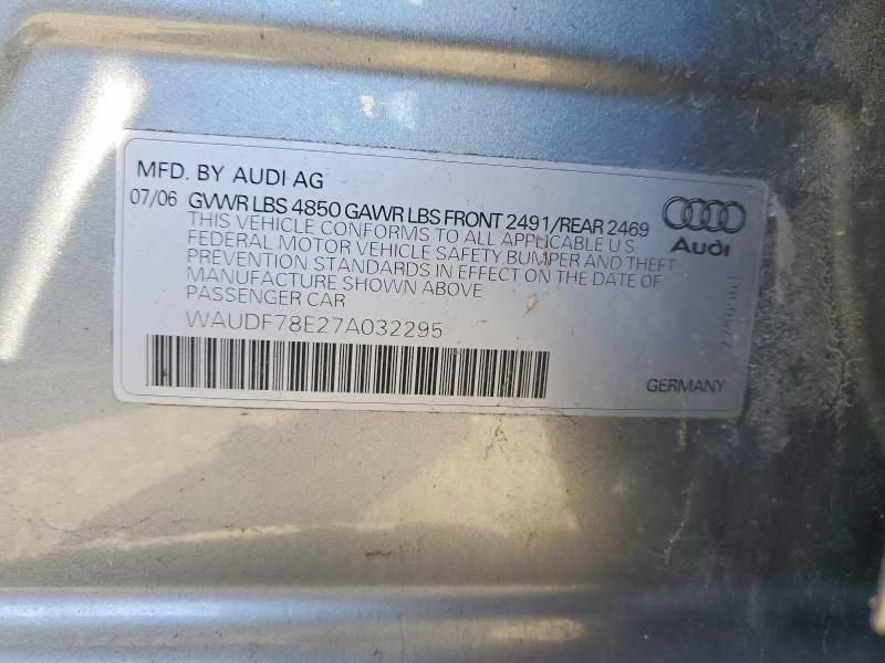 77669215 :رقم المزاد ، WAUDF78E27A032295 vin ، 2007 Audi A4 مزاد بيع