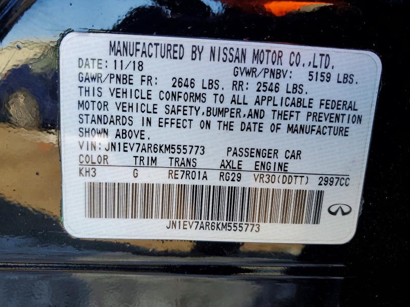 Продажа на аукционе авто 2019 Infiniti Q50, vin: JN1EV7AR6KM555773, номер лота: 75752635