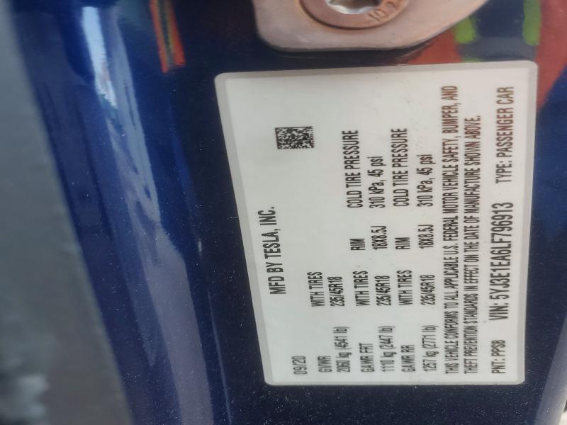 Aukcja sprzedaży 2020 Tesla Model 3, vin: 5YJ3E1EA6LF796913, numer aukcji: 78405765