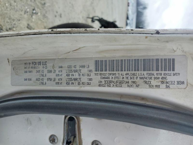 2015 Ram 3500 მანქანა იყიდება აუქციონზე, vin: 3C63RPHL0FG657144, აუქციონის ნომერი: 77017395