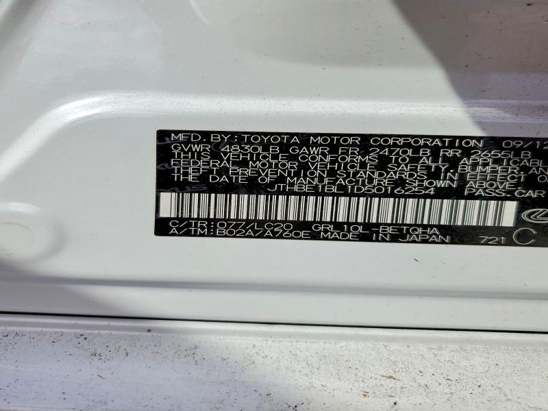 2013 Lexus Gs მანქანა იყიდება აუქციონზე, vin: JTHBE1BL1D5016254, აუქციონის ნომერი: 76995515