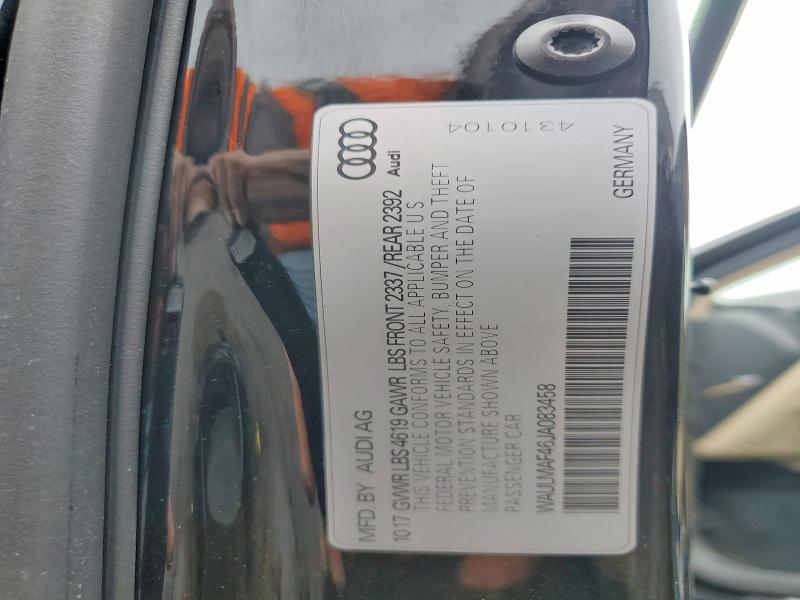 2018 Audi A4 მანქანა იყიდება აუქციონზე, vin: WAULMAF46JA083458, აუქციონის ნომერი: 78473465