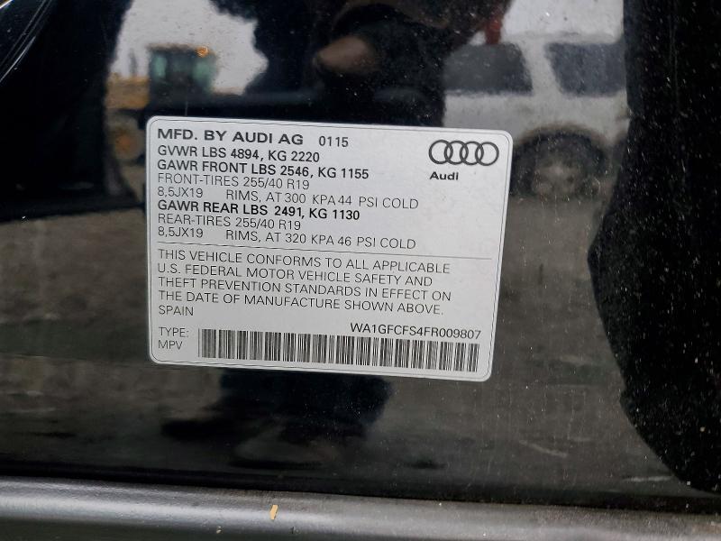Aukcja sprzedaży 2015 Audi Q3, vin: WA1GFCFS4FR009807, numer aukcji: 73907965
