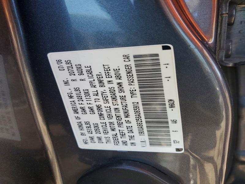 2006 Acura 3.2tl მანქანა იყიდება აუქციონზე, vin: 19UUA66256A065912, აუქციონის ნომერი: 76867175
