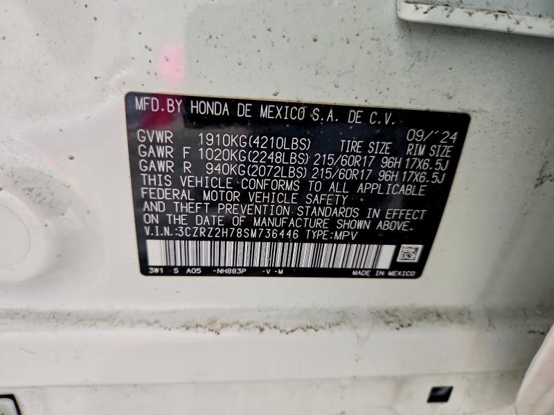 Продажа на аукционе авто 2025 Honda Hr-v, vin: 3CZRZ2H78SM736446, номер лота: 78213005