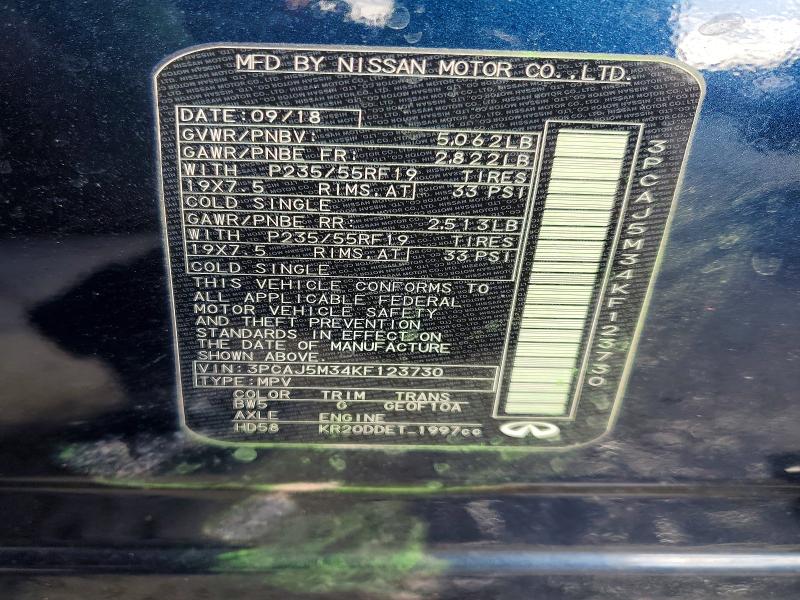 Продажа на аукционе авто 2019 Infiniti Qx50, vin: 3PCAJ5M34KF123730, номер лота: 78594415