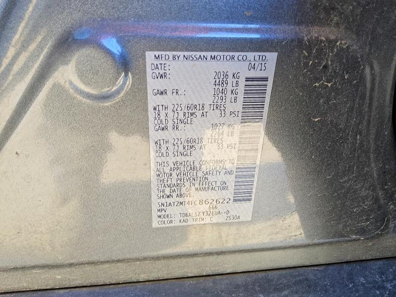 Aukcja sprzedaży 2015 Nissan Rogue, vin: 5N1AT2MT4FC862622, numer aukcji: 52777746