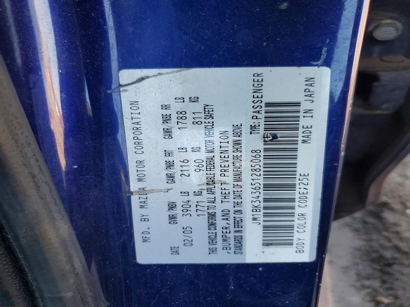 Aukcja sprzedaży 2005 Mazda 3, vin: JM1BK343651285068, numer aukcji: 79402265