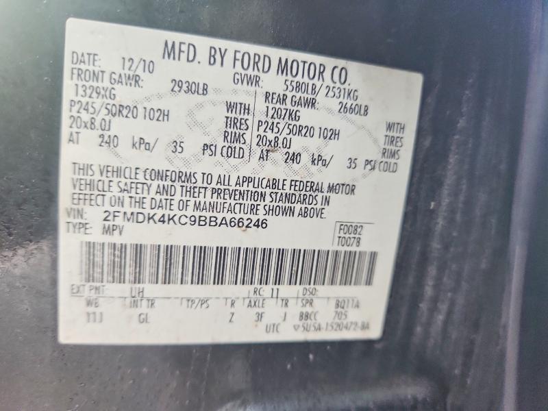 Продаж на аукціоні авто 2011 Ford Edge, vin: 2FMDK4KC9BBA66246, номер лоту: 77483745