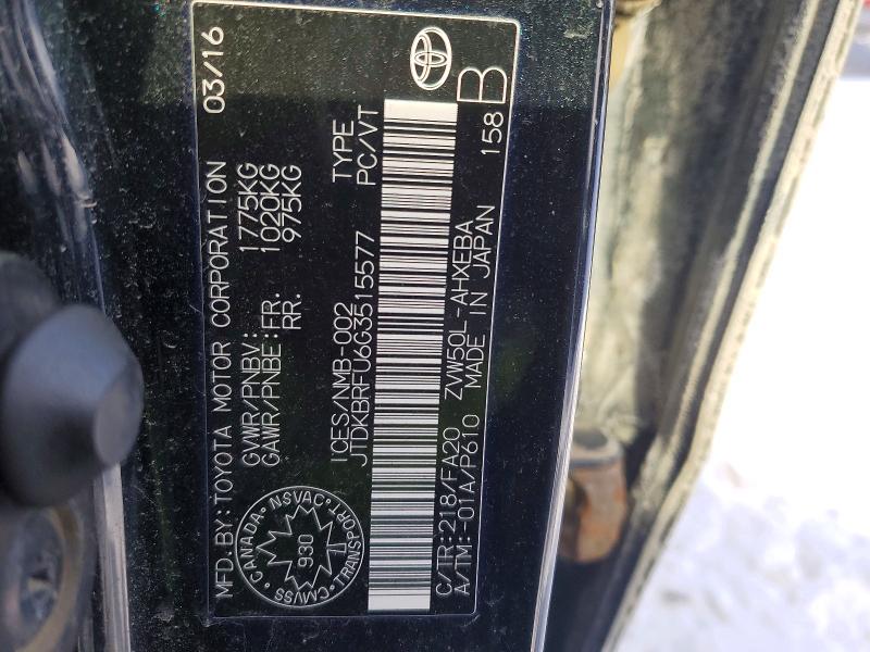Продажа на аукционе авто 2016 Toyota Prius, vin: JTDKBRFU6G3515577, номер лота: 98753675