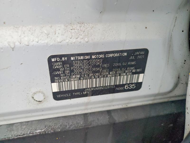 Продаж на аукціоні авто 2022 Mitsubishi Outlander, vin: JA4J4VA88NZ028703, номер лоту: 76799615