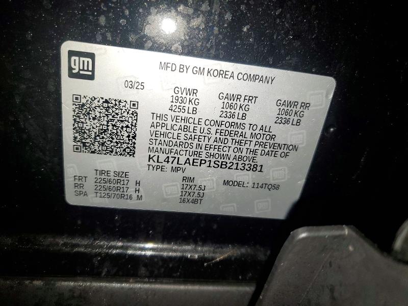 75246695 :رقم المزاد ، KL47LAEP1SB213381 vin ، 2025 Buick Envista مزاد بيع