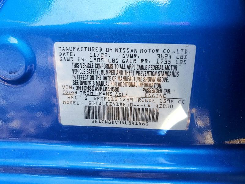Aukcja sprzedaży 2024 Nissan Versa, vin: 3N1CN8DV9RL841580, numer aukcji: 77782235
