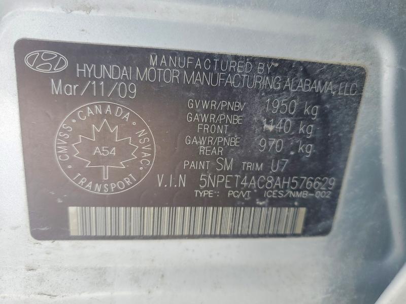 Aukcja sprzedaży 2010 Hyundai Sonata, vin: 5NPET4AC8AH576629, numer aukcji: 74120865
