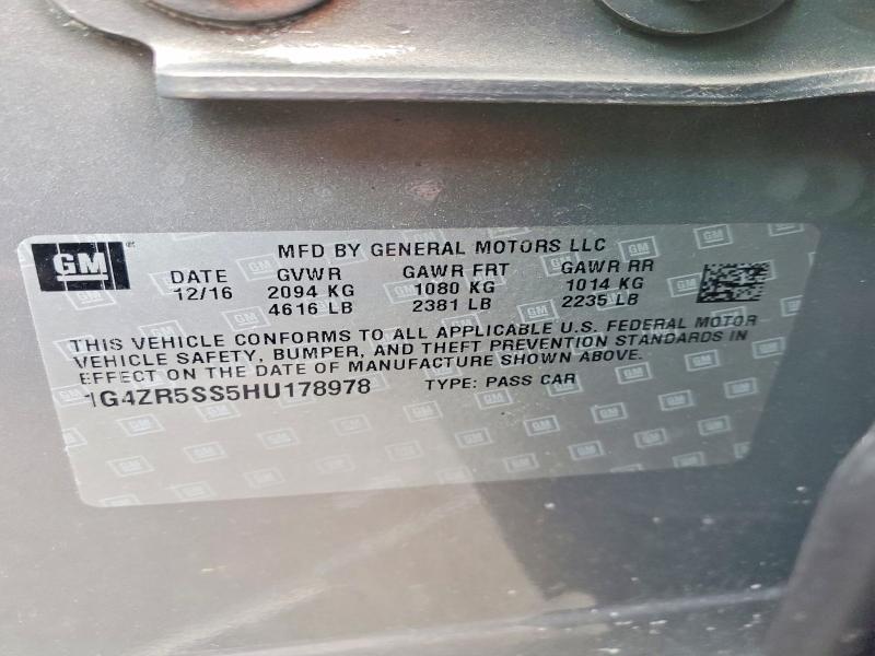 2017 Buick Lacrosse მანქანა იყიდება აუქციონზე, vin: 1G4ZR5SS5HU178978, აუქციონის ნომერი: 75905535