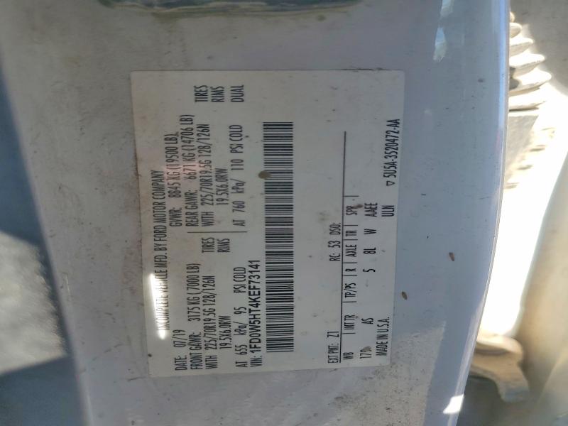 78710035 :رقم المزاد ، 1FD0W5HT4KEF73141 vin ، 2019 Ford F550 مزاد بيع