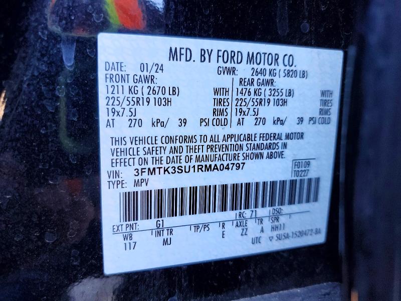 Продажа на аукционе авто 2024 Ford Mustang Mach-e, vin: 3FMTK3SU1RMA04797, номер лота: 77590535