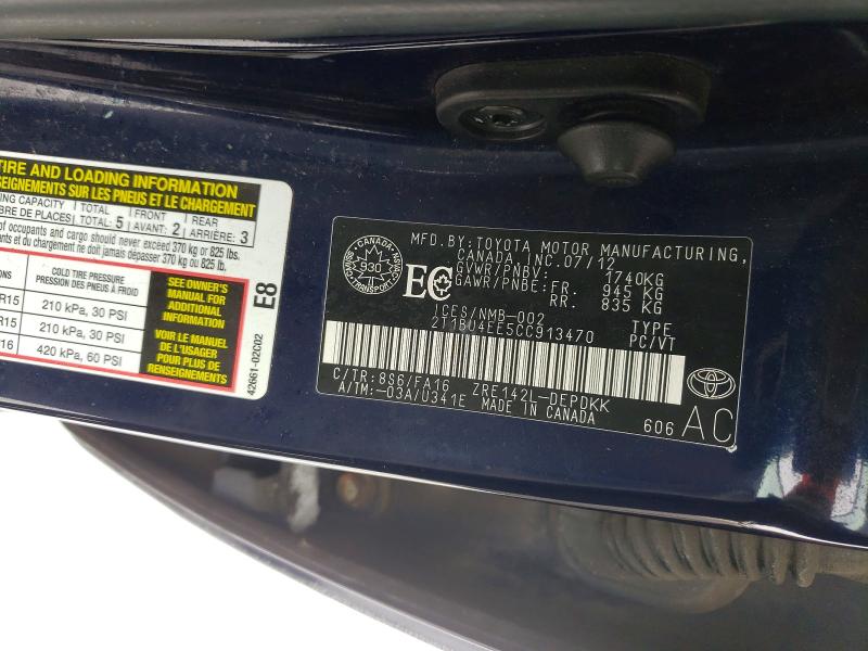 Продажа на аукционе авто 2012 Toyota Corolla, vin: 2T1BU4EE5CC913470, номер лота: 75743115