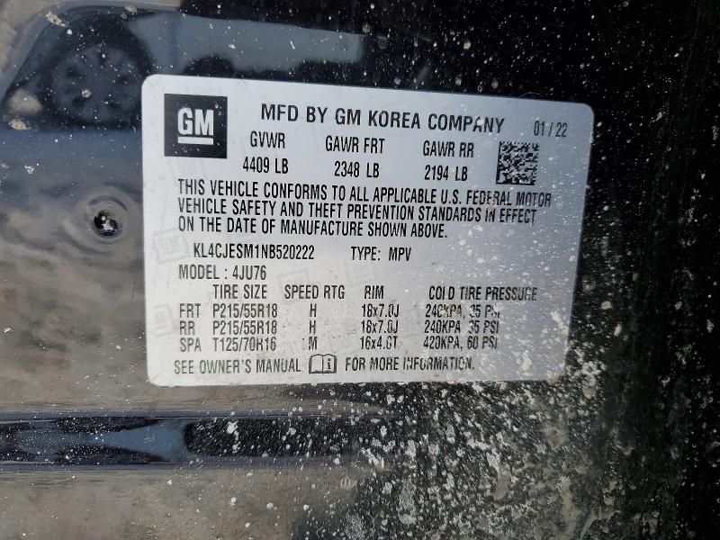 Продажа на аукционе авто 2022 Buick Encore, vin: KL4CJESM1NB520222, номер лота: 77186525