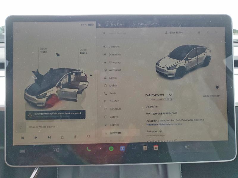 Aukcja sprzedaży 2023 Tesla Model Y, vin: 7SAYGDEF5PF640819, numer aukcji: 78832405