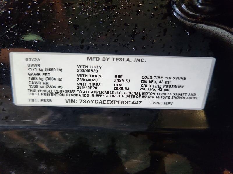 Aukcja sprzedaży 2023 Tesla Model Y, vin: 7SAYGAEEXPF831447, numer aukcji: 79200905