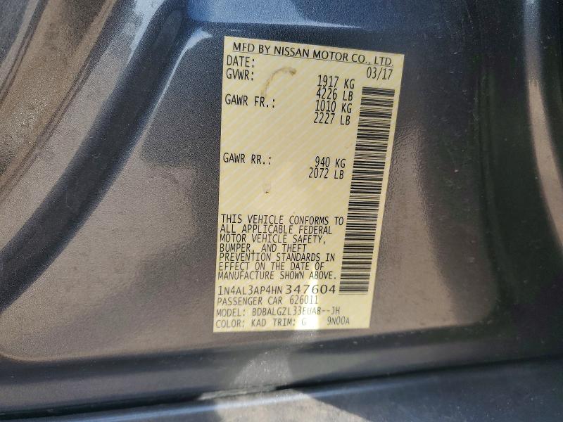 Aukcja sprzedaży 2017 Nissan Altima, vin: 1N4AL3AP4HN347604, numer aukcji: 77520215