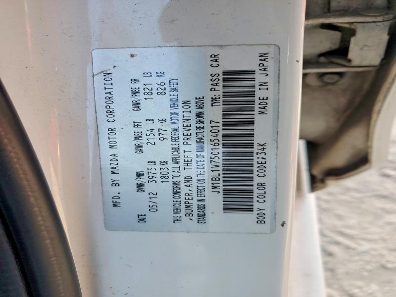 Aukcja sprzedaży 2012 Mazda 3, vin: JM1BL1V75C1654017, numer aukcji: 78489765