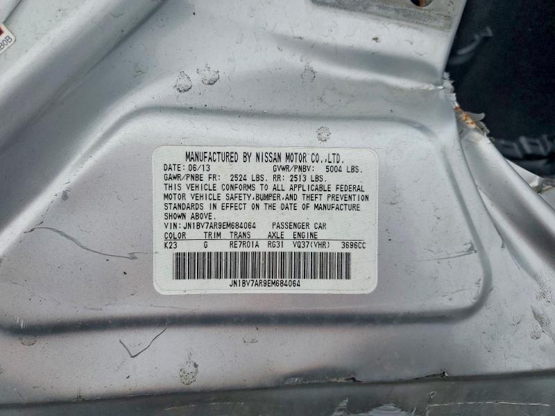 76427285 :رقم المزاد ، JN1BV7AR9EM684064 vin ، 2014 Infiniti Q50 مزاد بيع