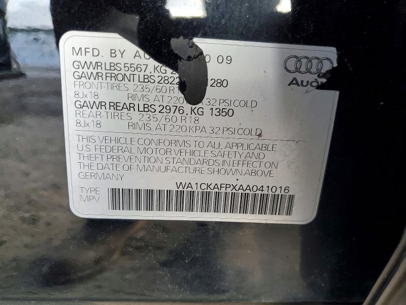 Продажа на аукционе авто 2010 Audi Q5, vin: WA1CKAFPXAA041016, номер лота: 74843665