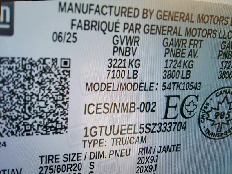 74866475 :رقم المزاد ، 1GTUUEEL5SZ333704 vin ، 2025 Gmc Sierra مزاد بيع