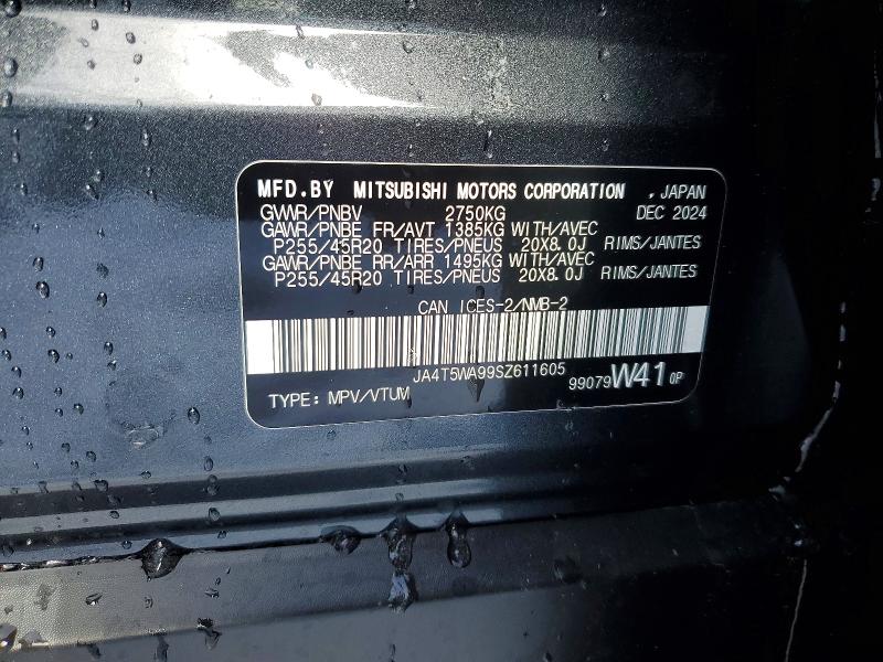 2025 Mitsubishi Outlander მანქანა იყიდება აუქციონზე, vin: JA4T5WA99SZ611605, აუქციონის ნომერი: 78470875