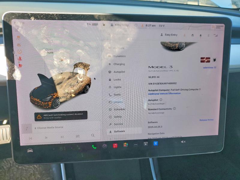 Продажа на аукционе авто 2019 Tesla Model 3, vin: 5YJ3E1EAXKF486892, номер лота: 75620925